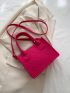 Neon Pink Stitch Detail Square Bag