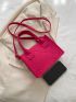 Neon Pink Stitch Detail Square Bag