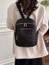 Studded Decor Top Handle Classic Backpack