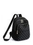 Studded Decor Top Handle Classic Backpack