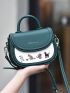 Mini Cartoon Graphic Flap Saddle Bag