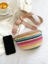 Mini Colorblock Straw Bag