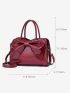 Crocodile Embossed Bow Decor Top Handle Bag