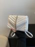 Mini Chevron Tassel Decor Flap Square Bag