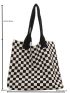 Checkered Pattern Crochet Bag