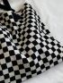 Checkered Pattern Crochet Bag