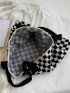 Checkered Pattern Crochet Bag