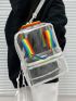 Rainbow Striped Pattern Clear Functional Backpack