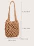 Hollow Out Drawstring Design Crochet Bag