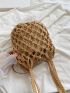 Hollow Out Drawstring Design Crochet Bag