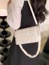 Heart Quilted Flap Square Bag