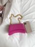 Minimalist Novelty Bag Small Flap Neon Pink