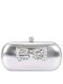 Silver Rhinestone Bow Evening Bag