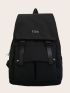 Letter Graphic Flap Backpack