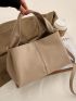 Litchi Embossed Top Handle Square Bag