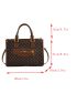 Geometric Graphic Zip Front Square Bag Women's Vintage Pattern Tote Bag, Large Capacity Shoulder Bag, Stylish Bag For Work