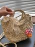 Mini Flower Decor Straw Bag
