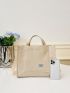 Letter Patch Decor Shopper Bag