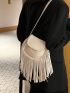 Mini Fringe Decor Flap Saddle Bag