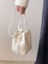 Mini Braided Drawstring Design Bucket Bag