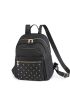 Quilted Pattern Studded Decor Classic Backpack