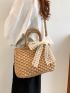 Bow Decor Straw Bag