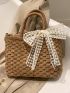 Bow Decor Straw Bag