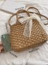 Bow Decor Straw Bag