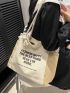 Slogan Graphic Shopper Bag