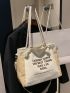 Slogan Graphic Shopper Bag