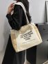 Slogan Graphic Shopper Bag