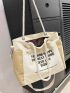 Slogan Graphic Shopper Bag