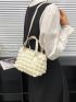 Contrast Binding Ruched Bag