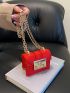 Mini Neon Red Metal Decor Square Bag