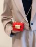 Mini Neon Red Metal Decor Square Bag