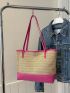 Two Tone Straw Bag