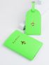 2pcs Metallic Airplane & Letter Graphic Passport Case With Luggage Tag