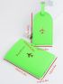 2pcs Metallic Airplane & Letter Graphic Passport Case With Luggage Tag