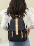 Color Block Flap Backpack