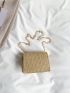 Mini Straw Bag Chain Flap Vacation For Daily Life