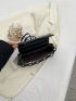 Crocodile Embossed Chain Decor Flap Square Bag