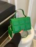 Geometric Embossed Square Bag With Coin Purse