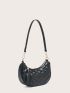 Tassel Decor Quilted Hobo Bag