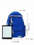 Letter Patch Decor Functional Backpack With Bag Charm