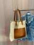 Two Tone Shoulder Tote Bag