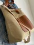 Two Tone Shoulder Tote Bag