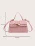 Mini Crocodile Embossed Flap Square Bag