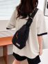 Mini Letter Patch Decor Sling Bag