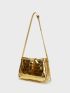 Metallic Crocodile Embossed Buckle Decor Hobo Bag