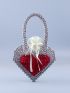 Beaded Decor Heart Design Novelty Bag